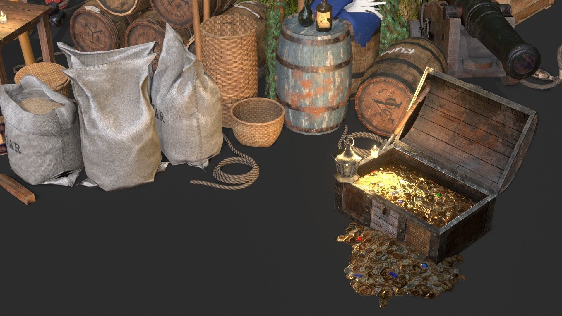 Caribbean Sea 16th Century 3D Model Collection_22