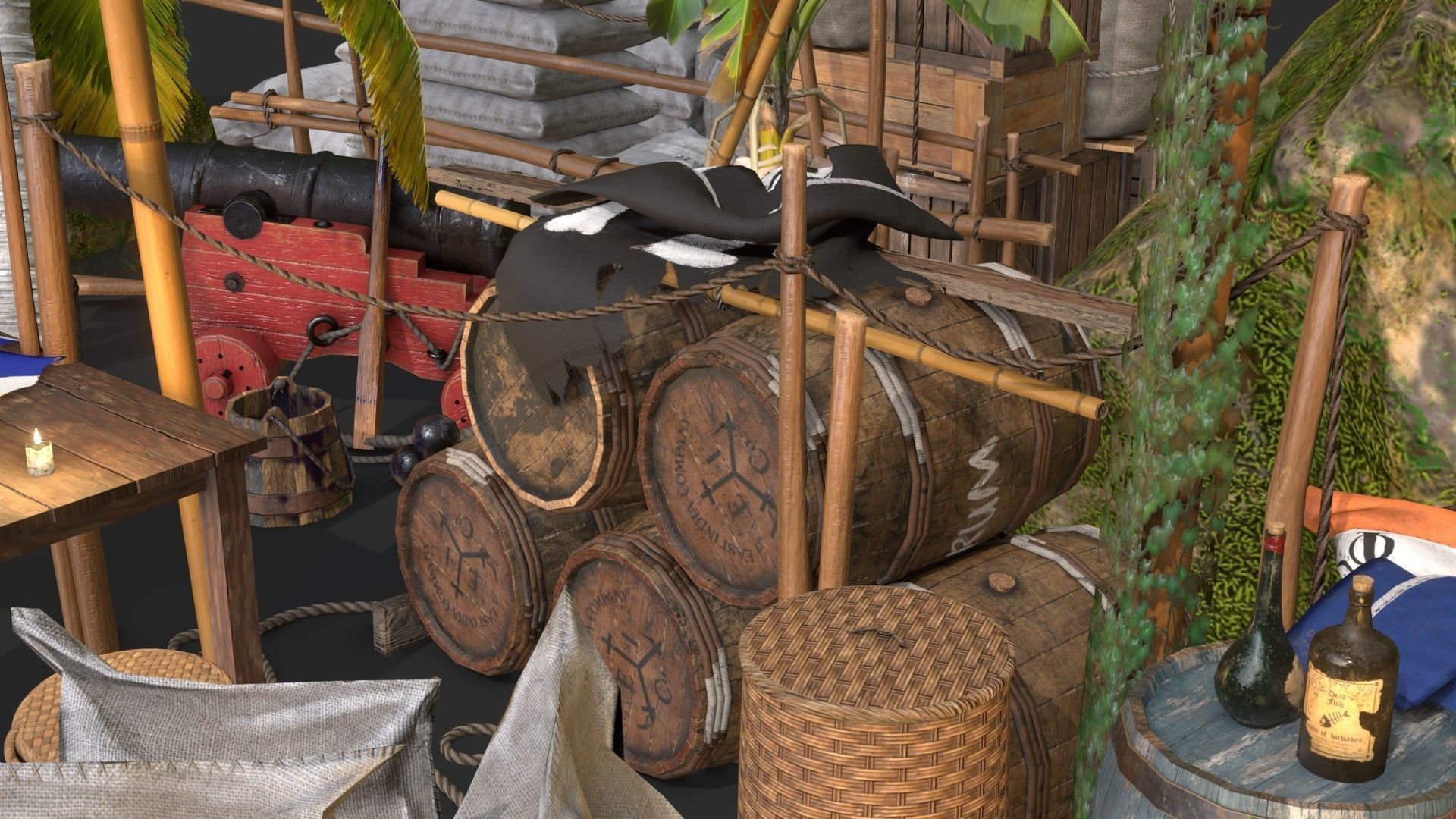 Caribbean Sea 16th Century 3D Model Collection_19