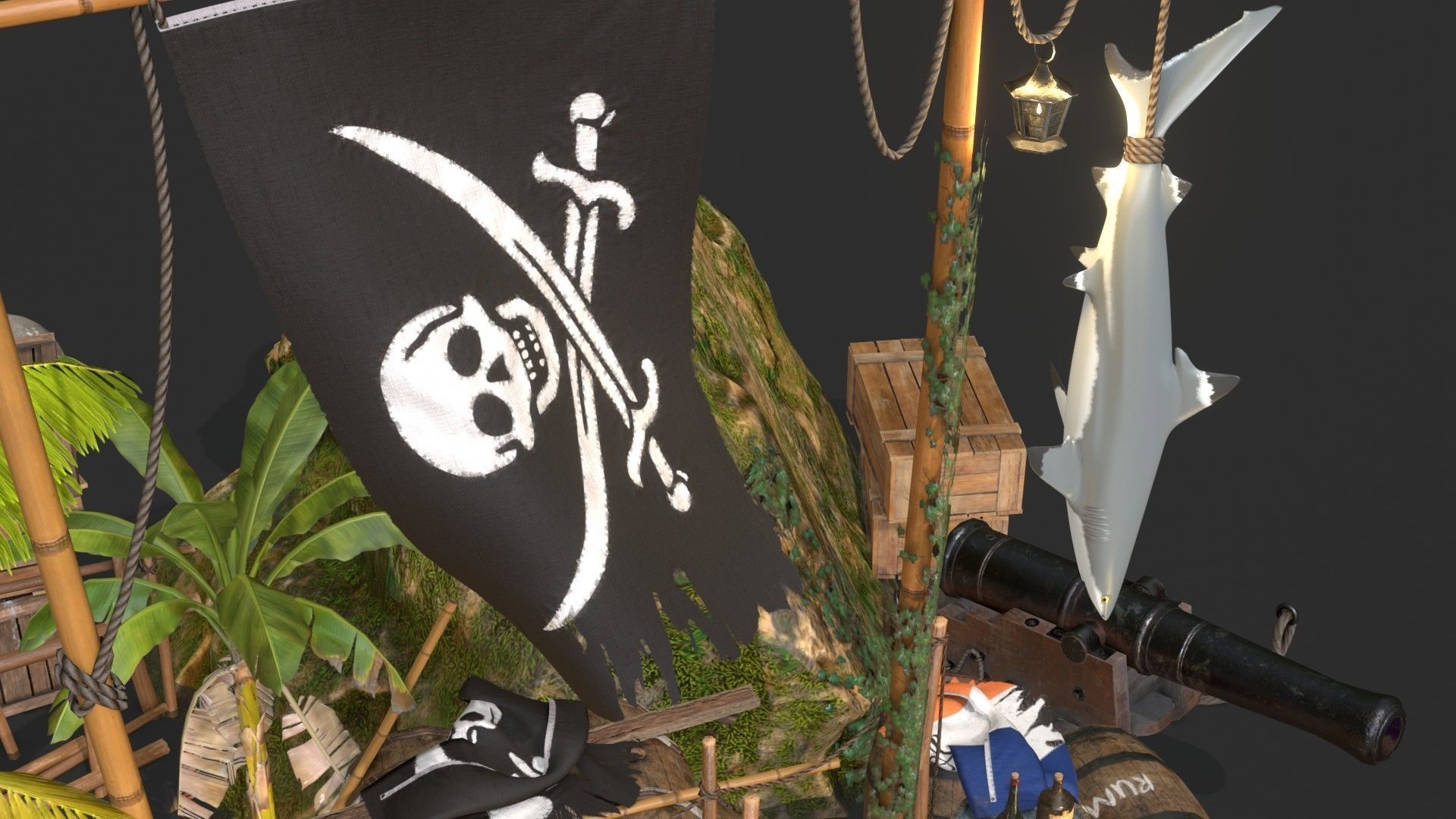 Caribbean Sea 16th Century 3D Model Collection_17