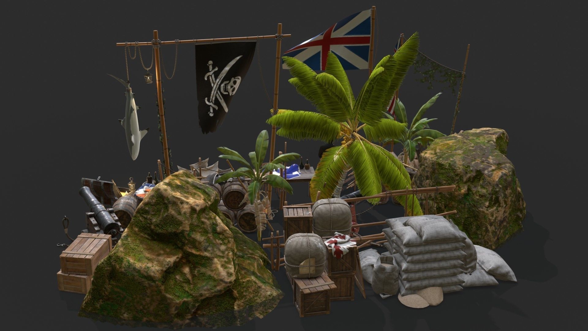 Caribbean Sea 16th Century 3D Model Collection_16