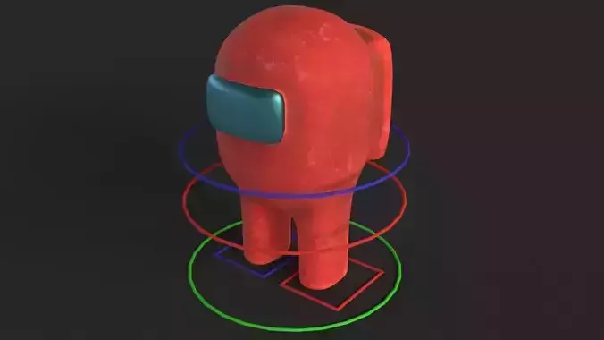 Rigged among us character Free low-poly 3D model