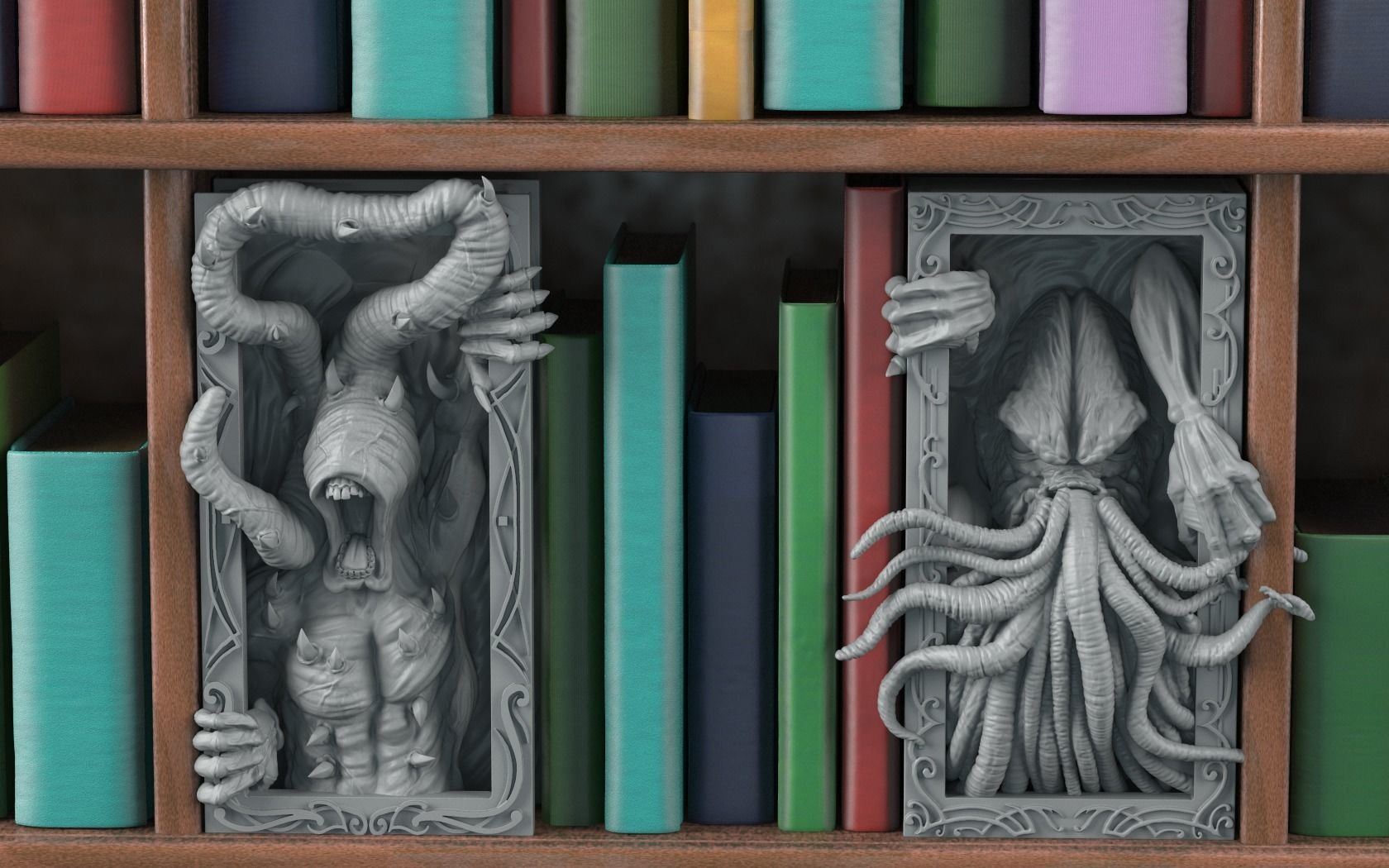 Lovecraft Bookend Chtulu 3D print model_5