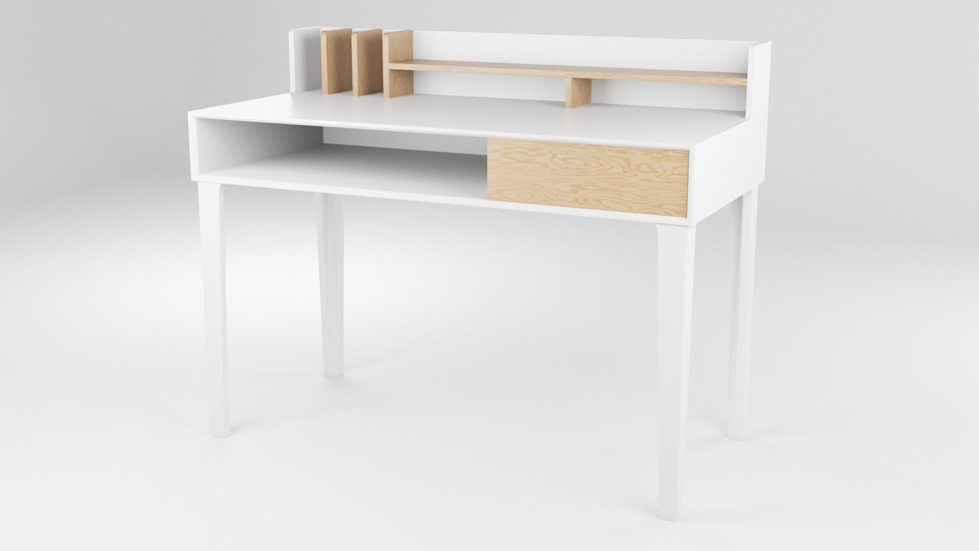 Modern Office Desk 3D model_2