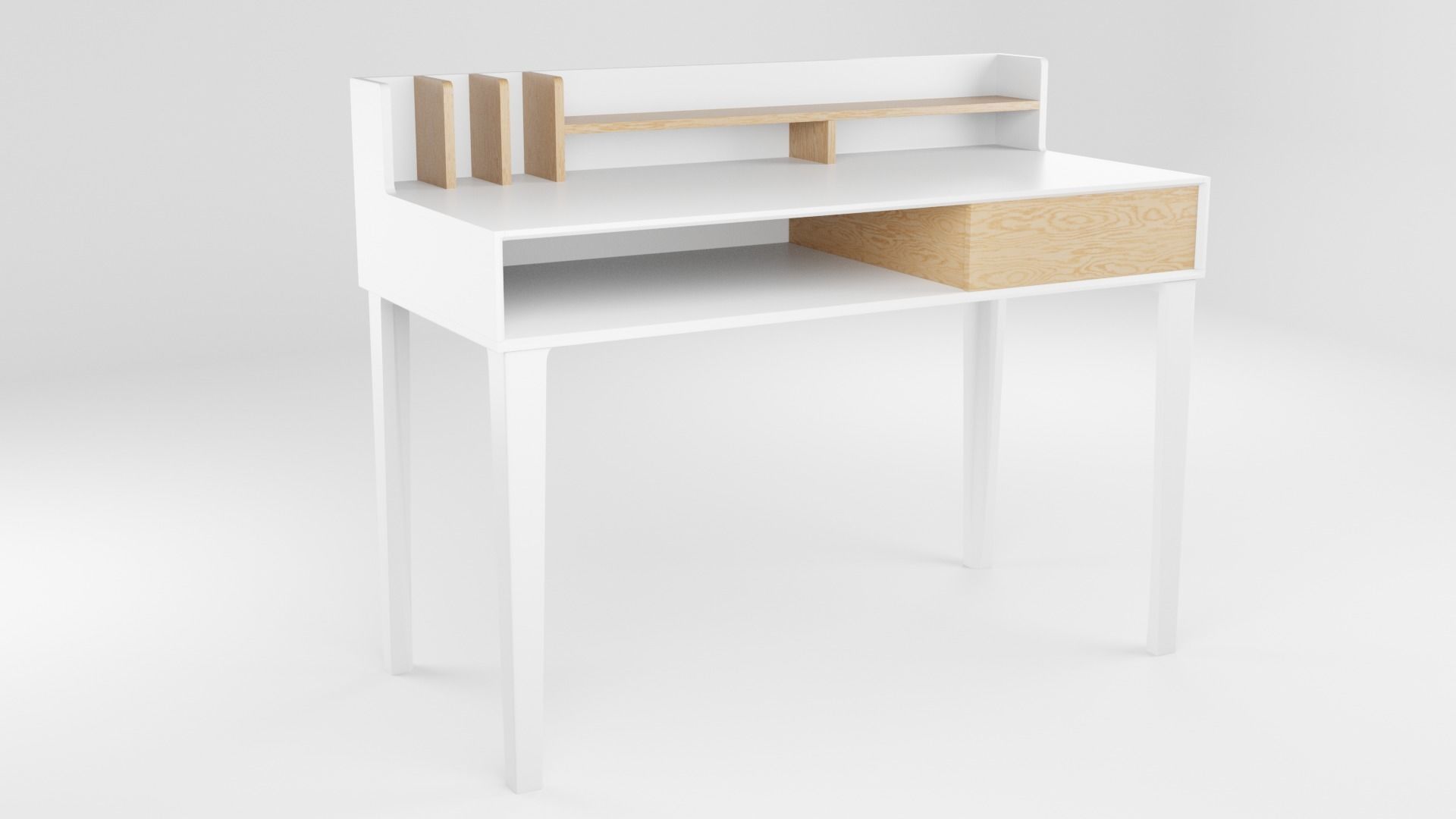 Modern Office Desk 3D model_8