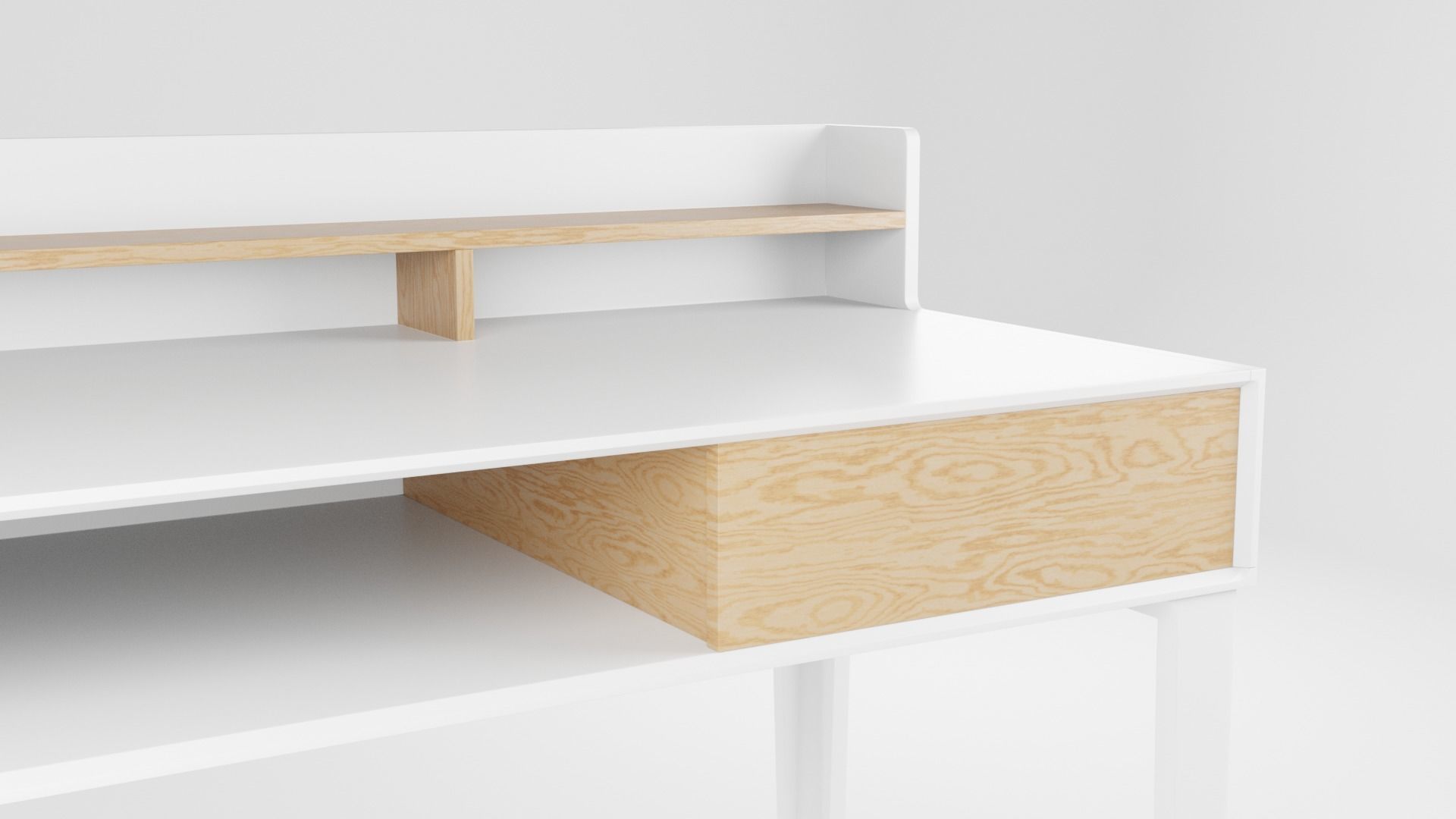 Modern Office Desk 3D model_6