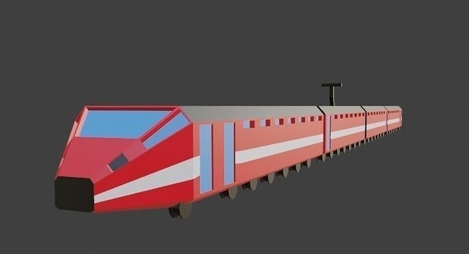Train Low-poly 3D model