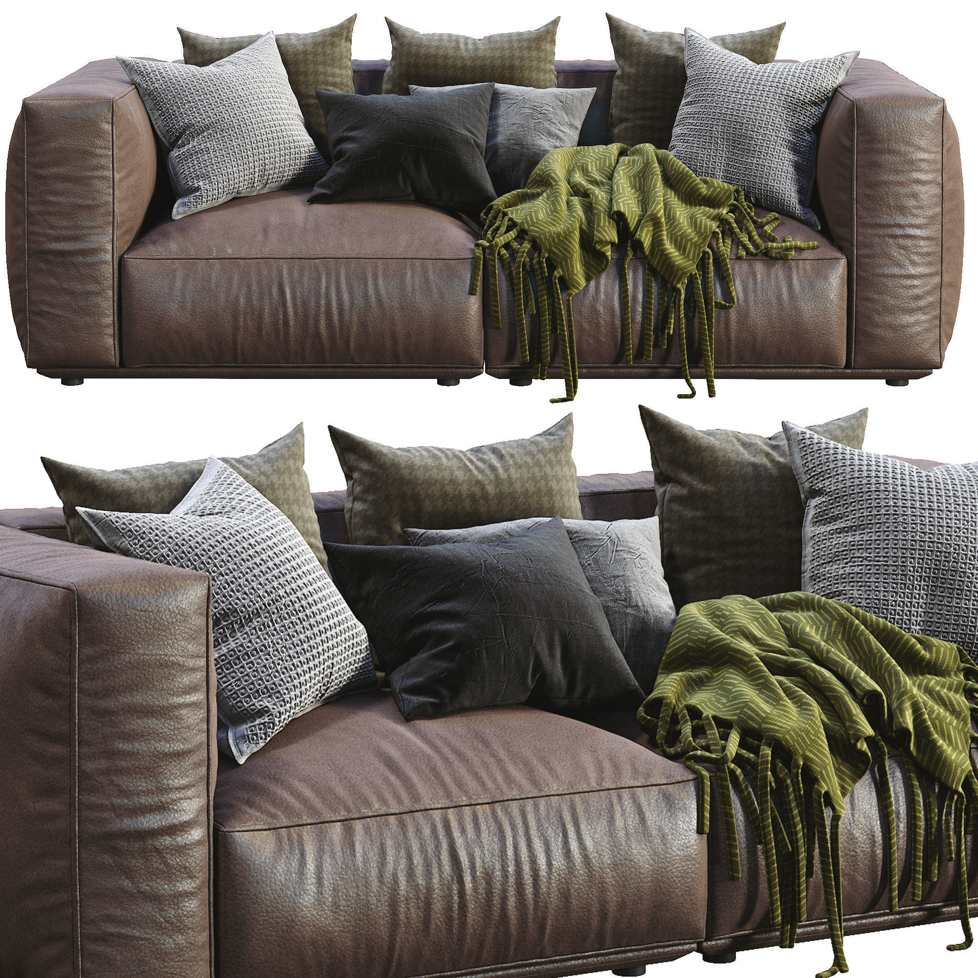 Marechiaro Leather Sofa By Arflex 3D model_2