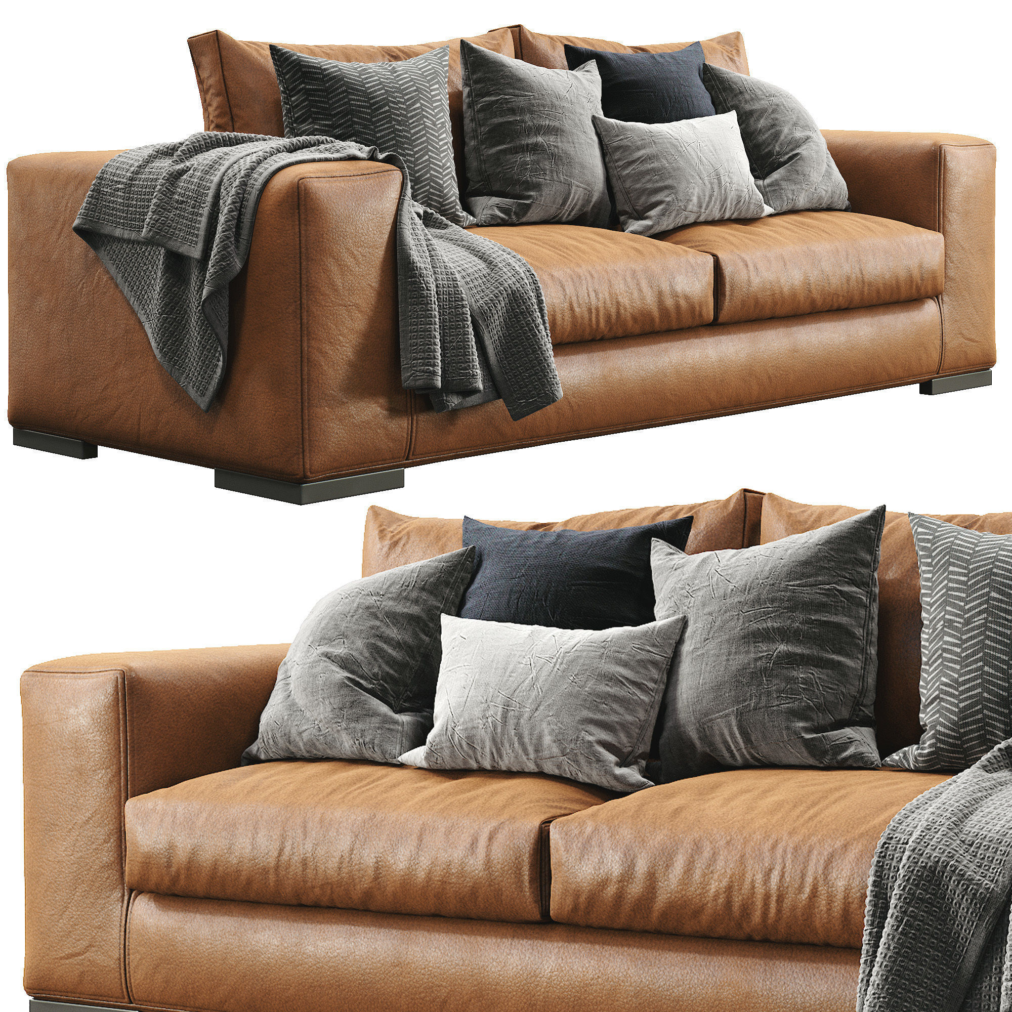 Sofa Leather ESPACE By Ferlea 3D model_1
