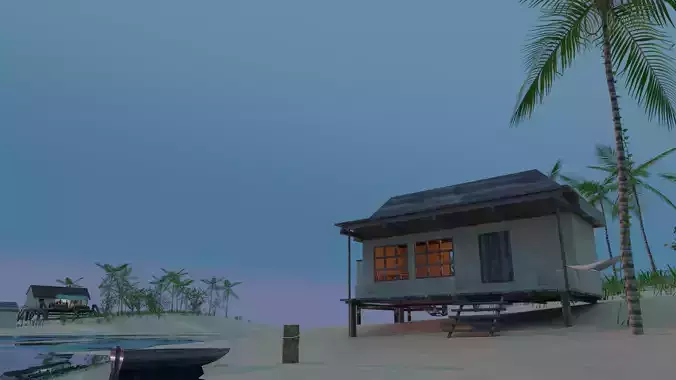 Remote tropical island 3D model