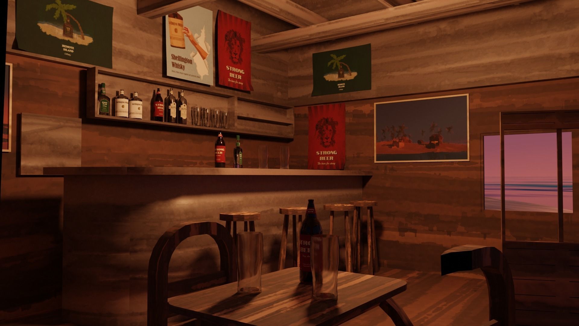 Remote tropical island 3D model_5