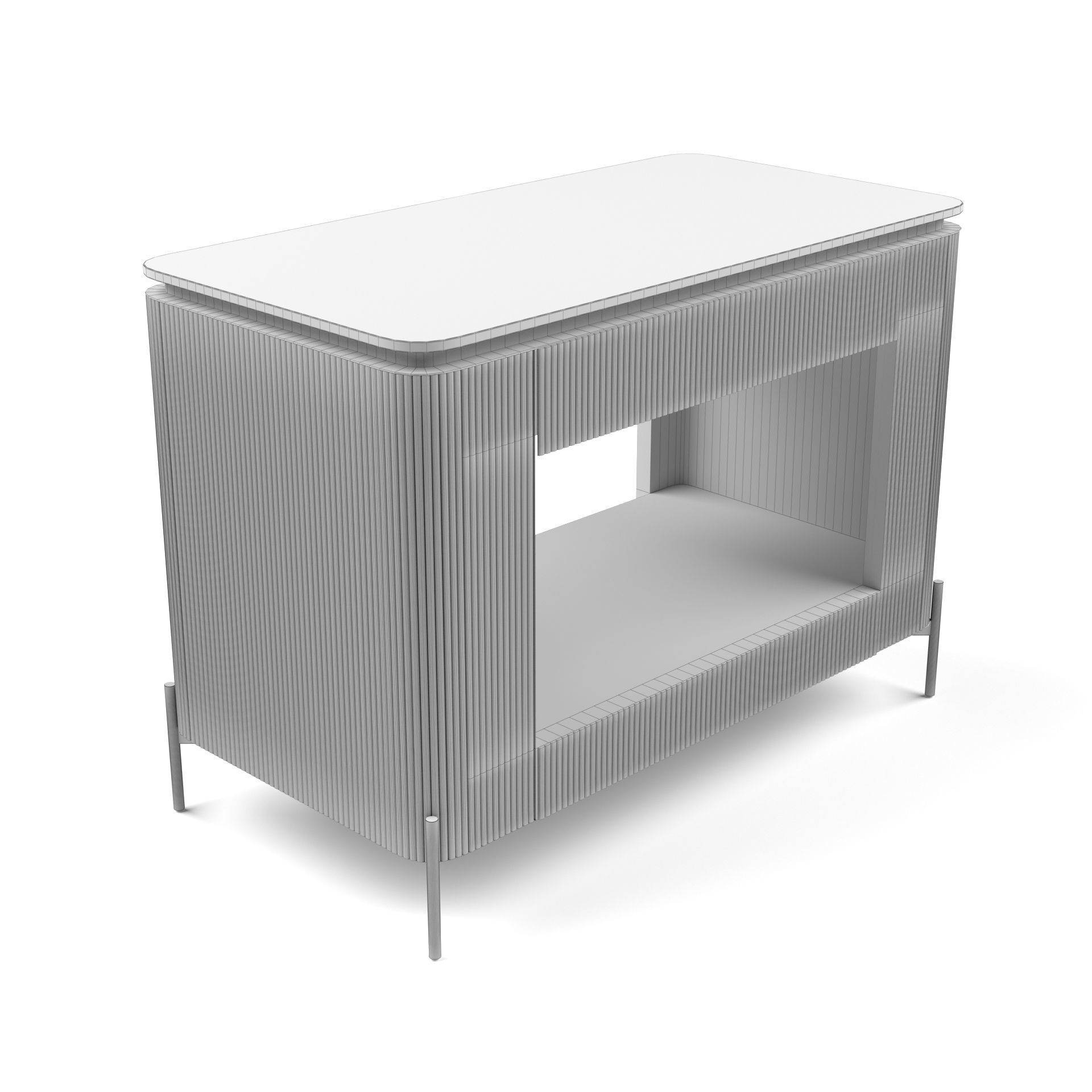 Universal Furniture - Nina Magon Iris Nightstand Low-poly 3D model_2