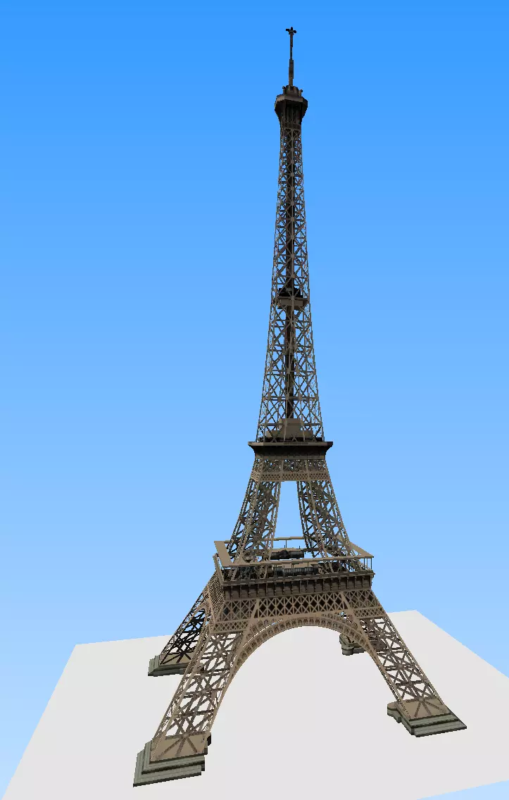 Simple low-poly Eiffel Tower Paris Low-poly 3D model