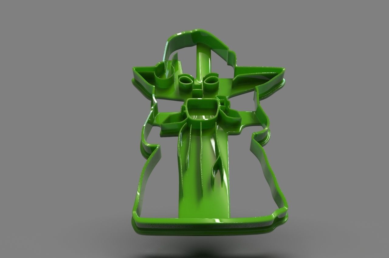 Baby Yoda Full Body cookie cutter X-Mas edition 3D print model_7
