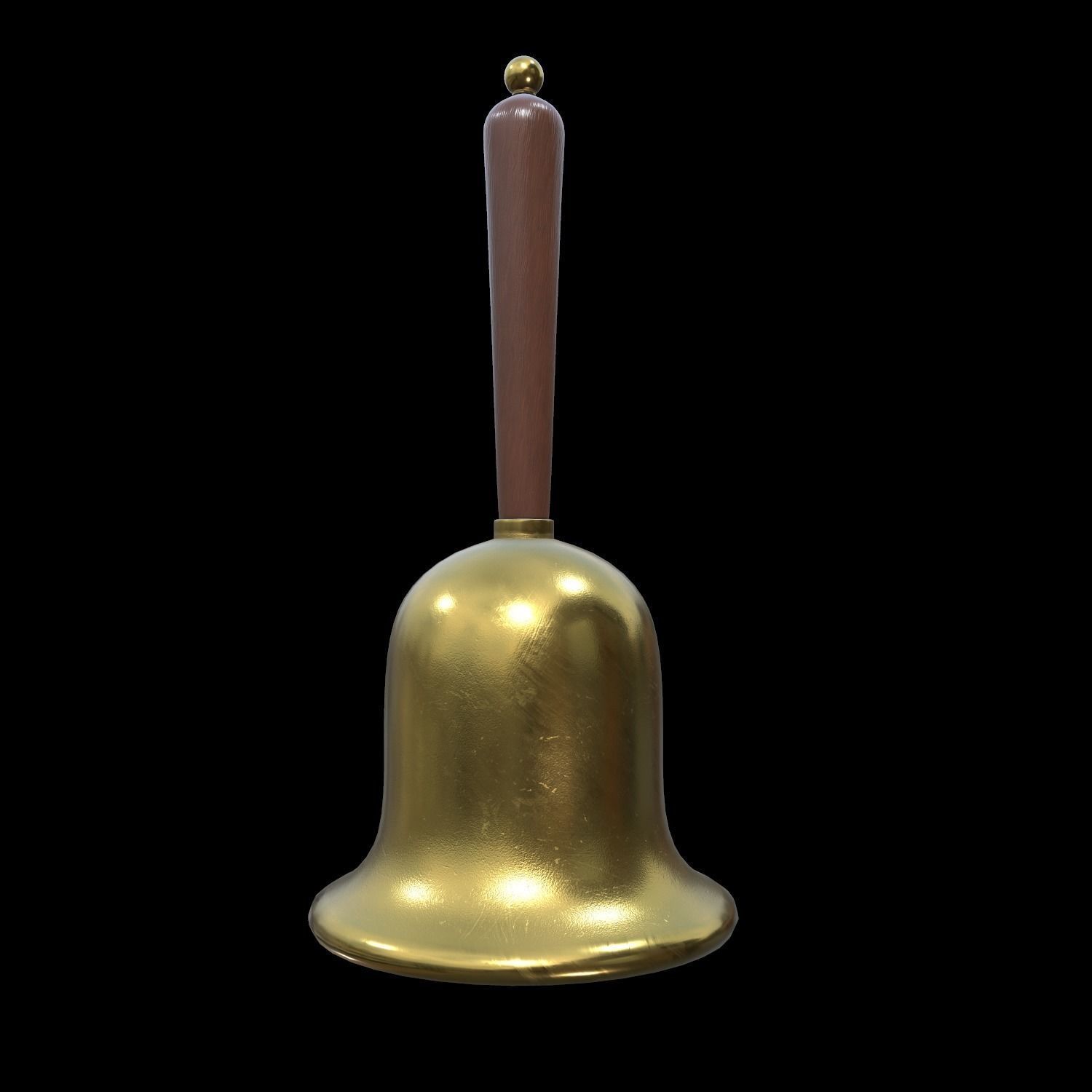 Gold Hand Bell - PBR Low-poly 3D model_10