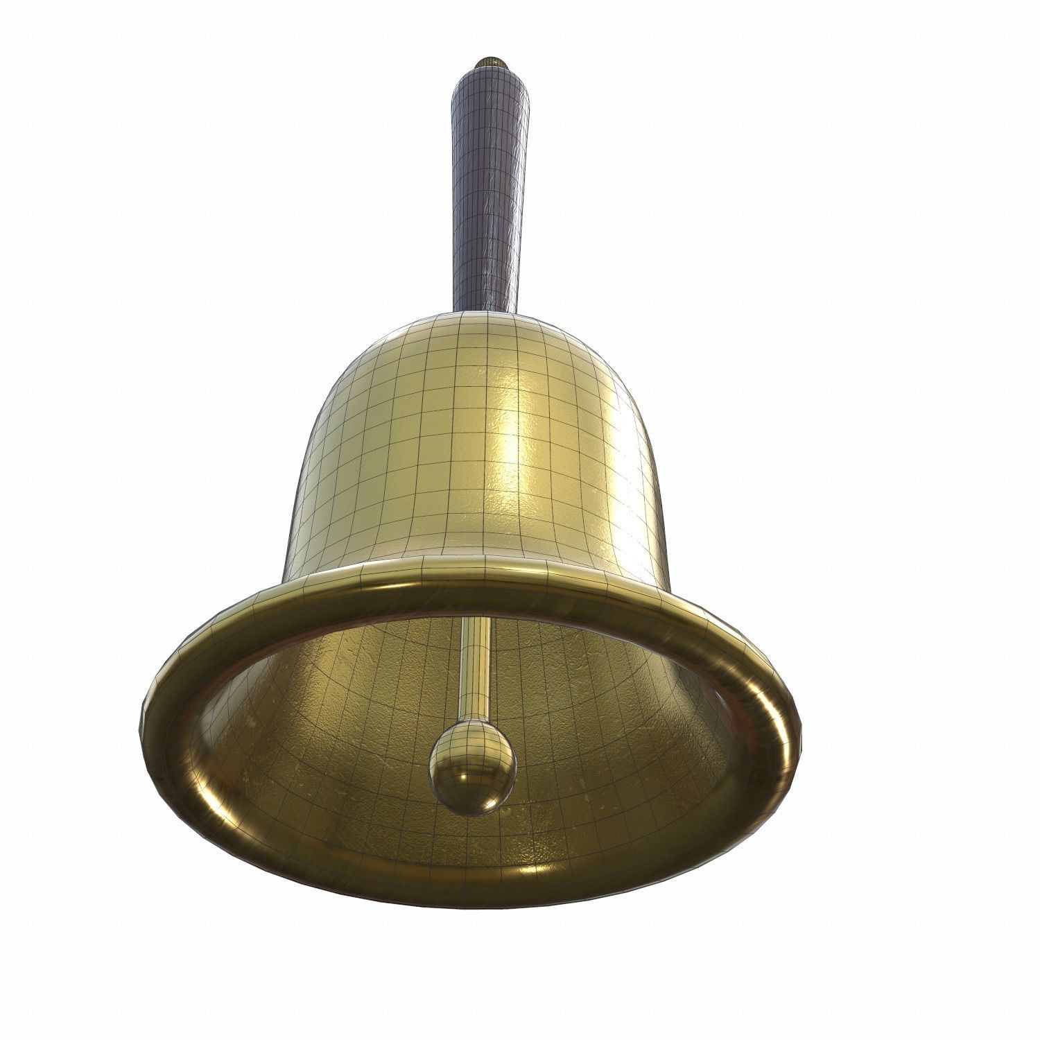 Gold Hand Bell - PBR Low-poly 3D model_7
