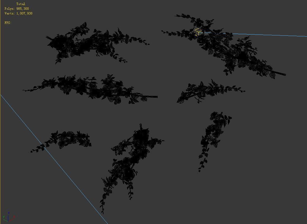 Plant-Bougainvillea flowers 3D model_4