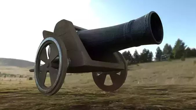 Cannon old in middle of field