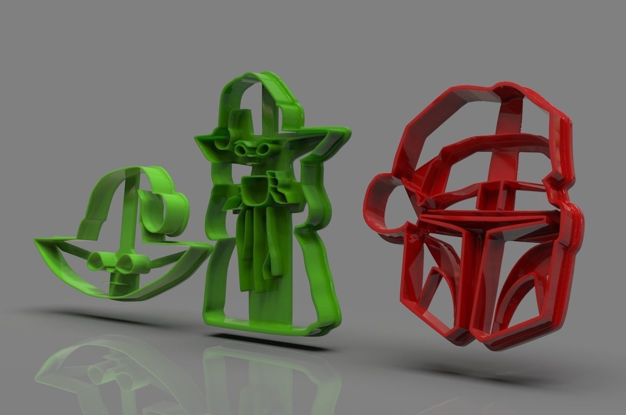 The Mandalorian cookie cutter Xmas Collection 3D print model_2