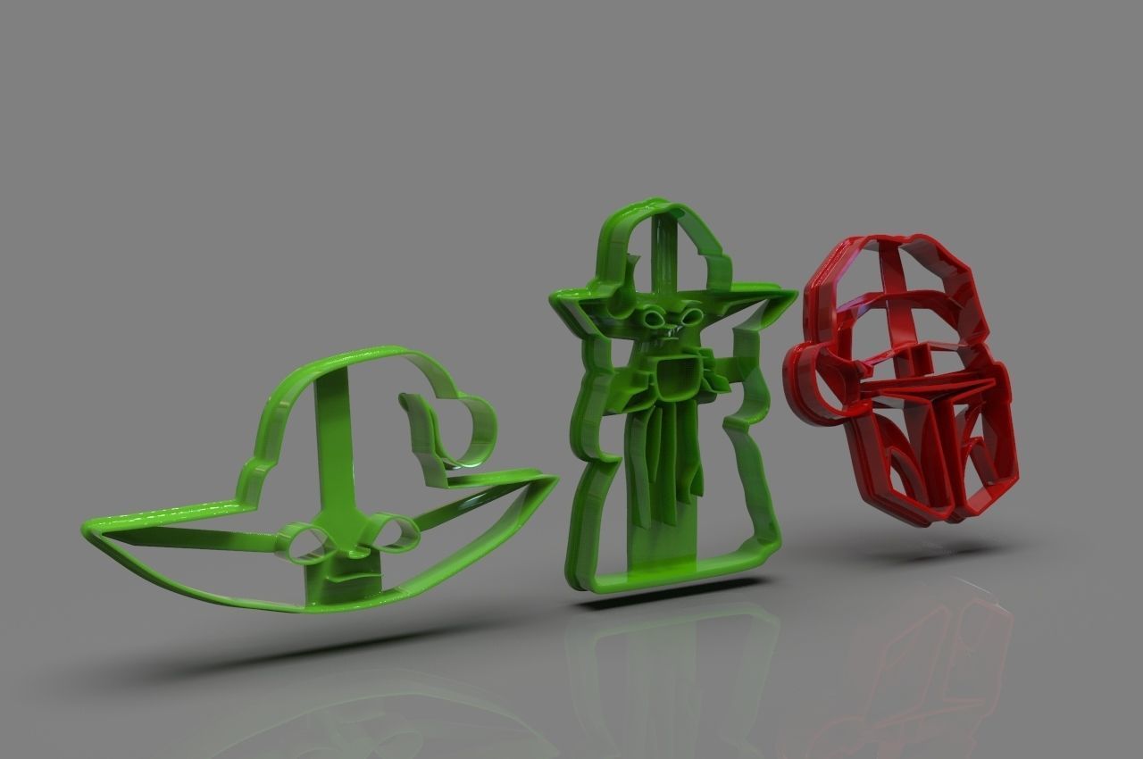 The Mandalorian cookie cutter Xmas Collection 3D print model_1