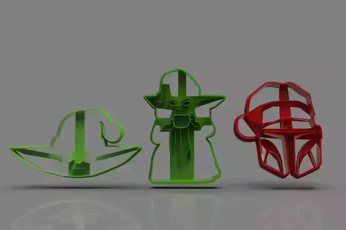 The Mandalorian cookie cutter Xmas Collection 3D print model