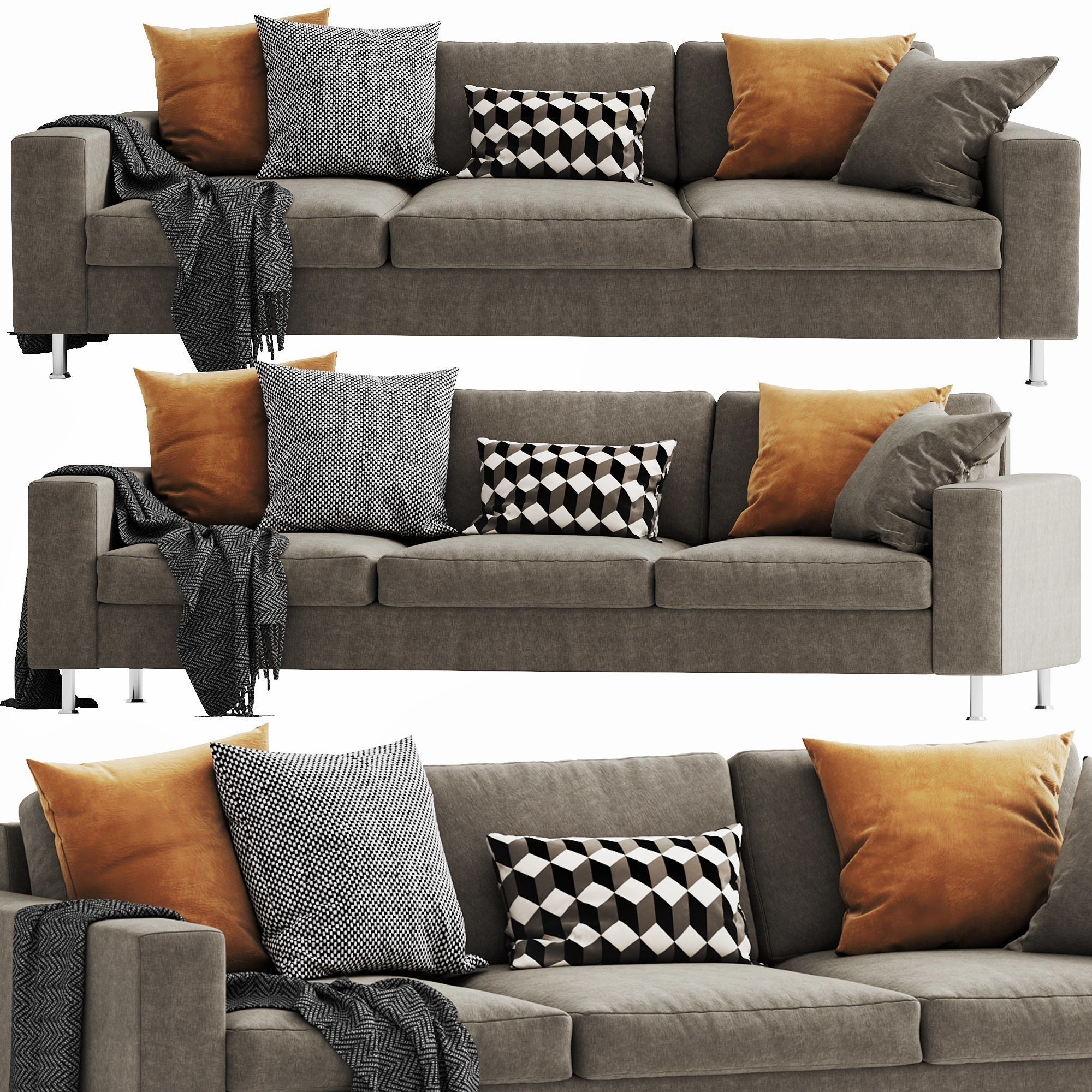 Boconcept indivi 3 seater 3D model_6