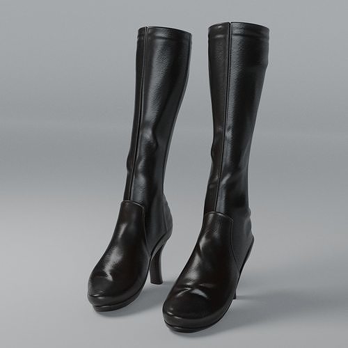 boots high heeled 3D model