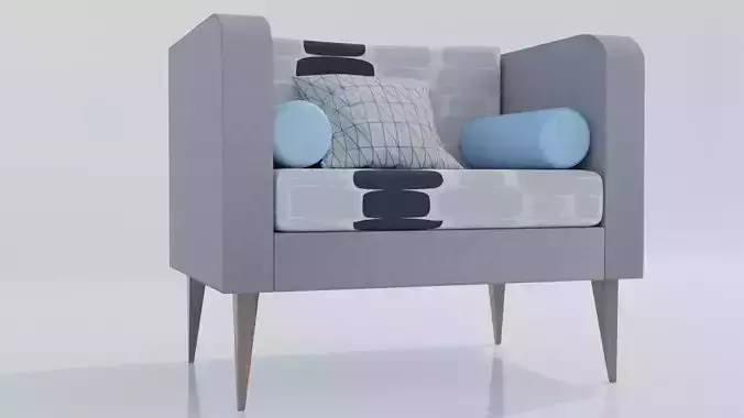 Loveseat chair with pillows