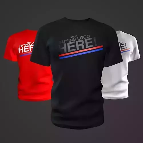 T-Shirt 3D Hi-Res Mockup Low-poly 3D model