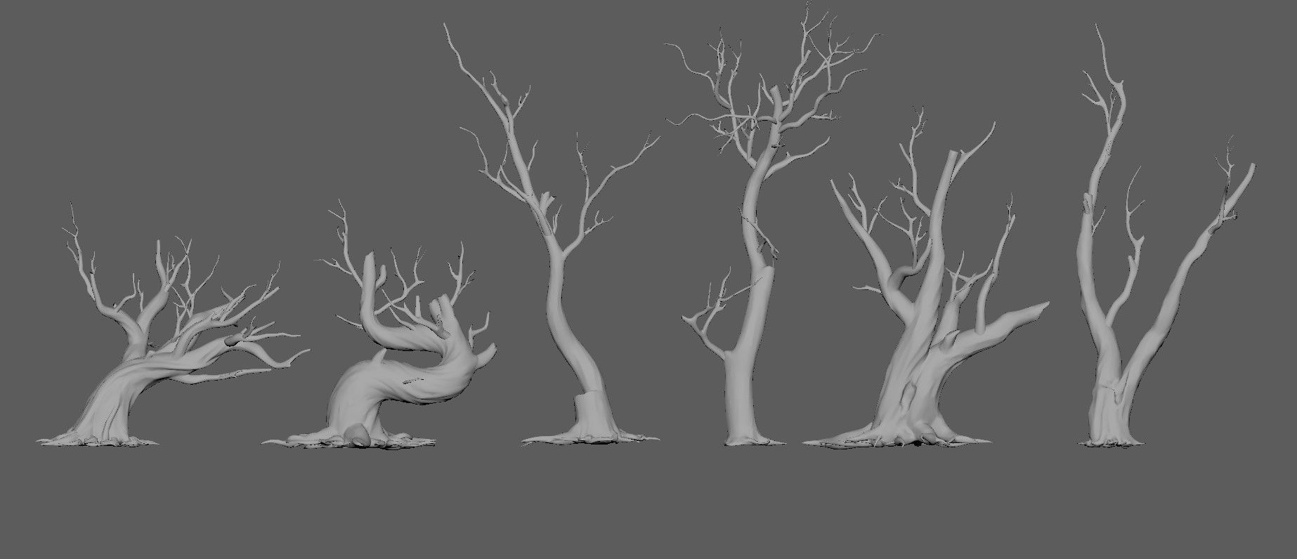 6 Dead Tree Low-poly 3D model_9