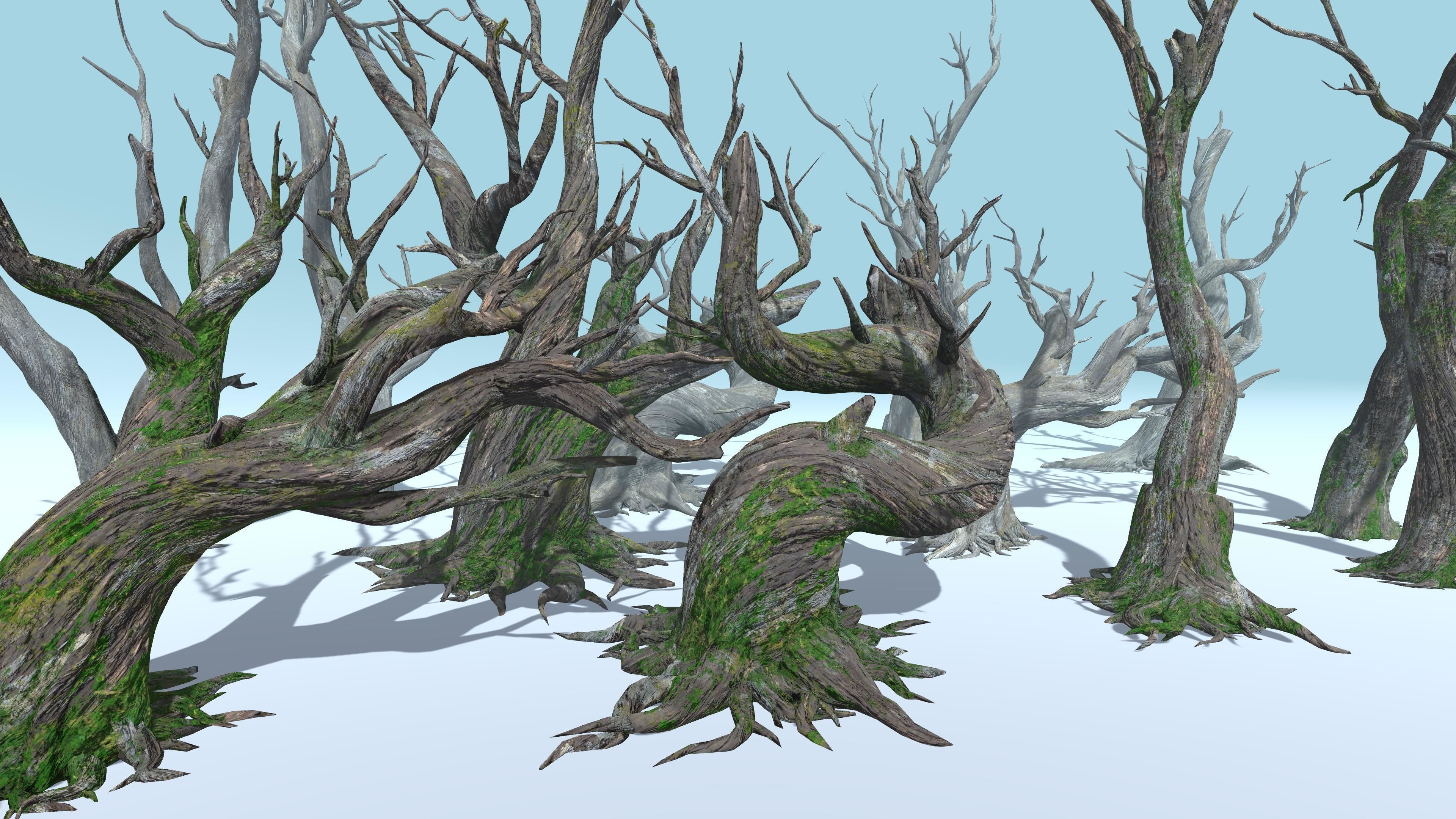 6 Dead Tree Low-poly 3D model_2