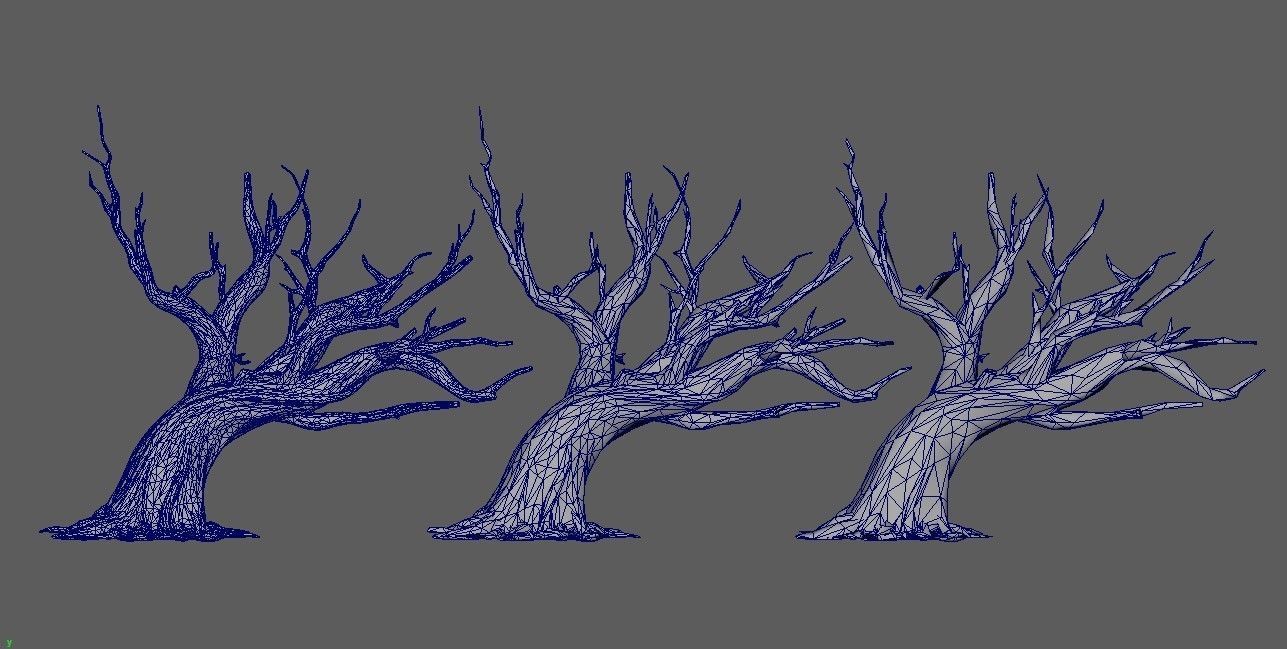 6 Dead Tree Low-poly 3D model_10