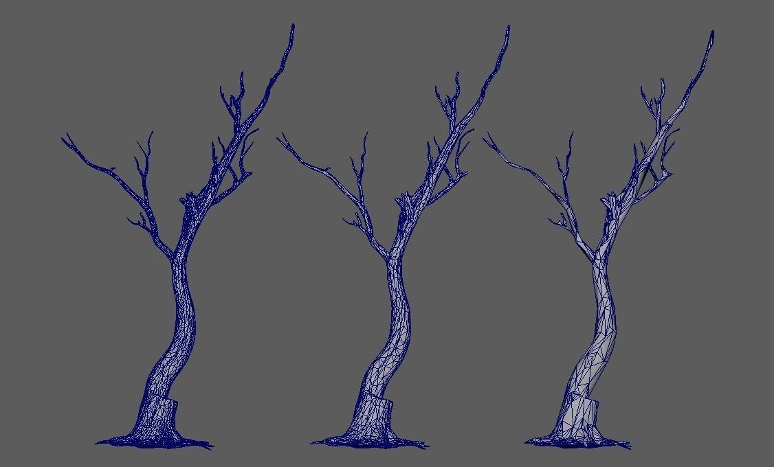 6 Dead Tree Low-poly 3D model_12