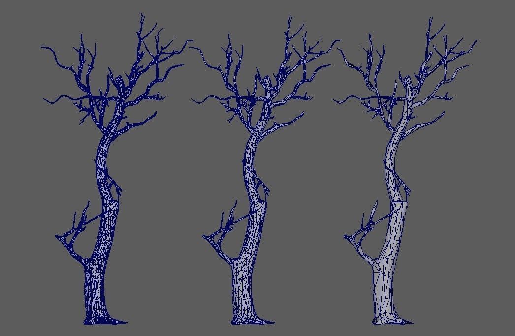 6 Dead Tree Low-poly 3D model_13