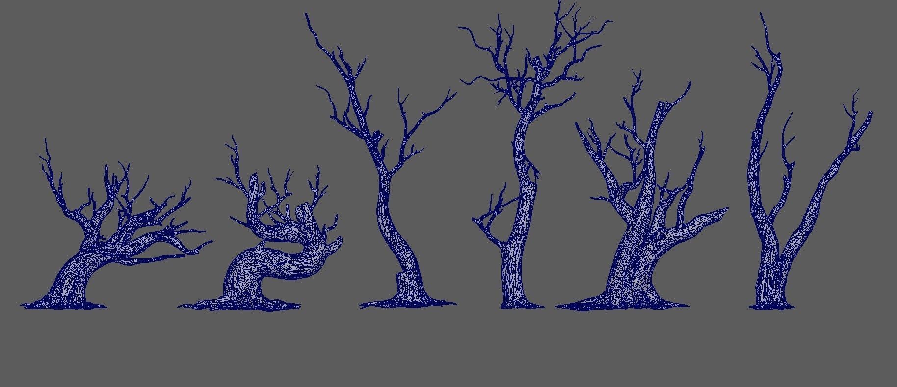 6 Dead Tree Low-poly 3D model_1