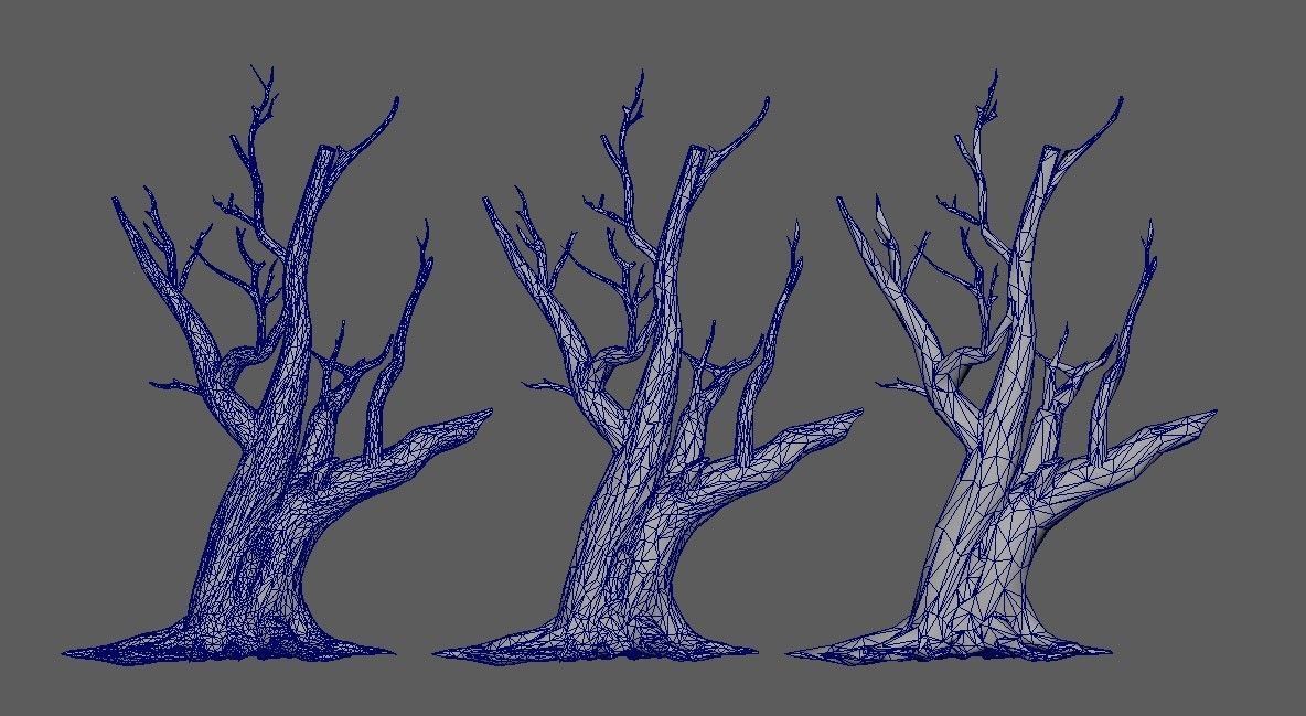 6 Dead Tree Low-poly 3D model_14