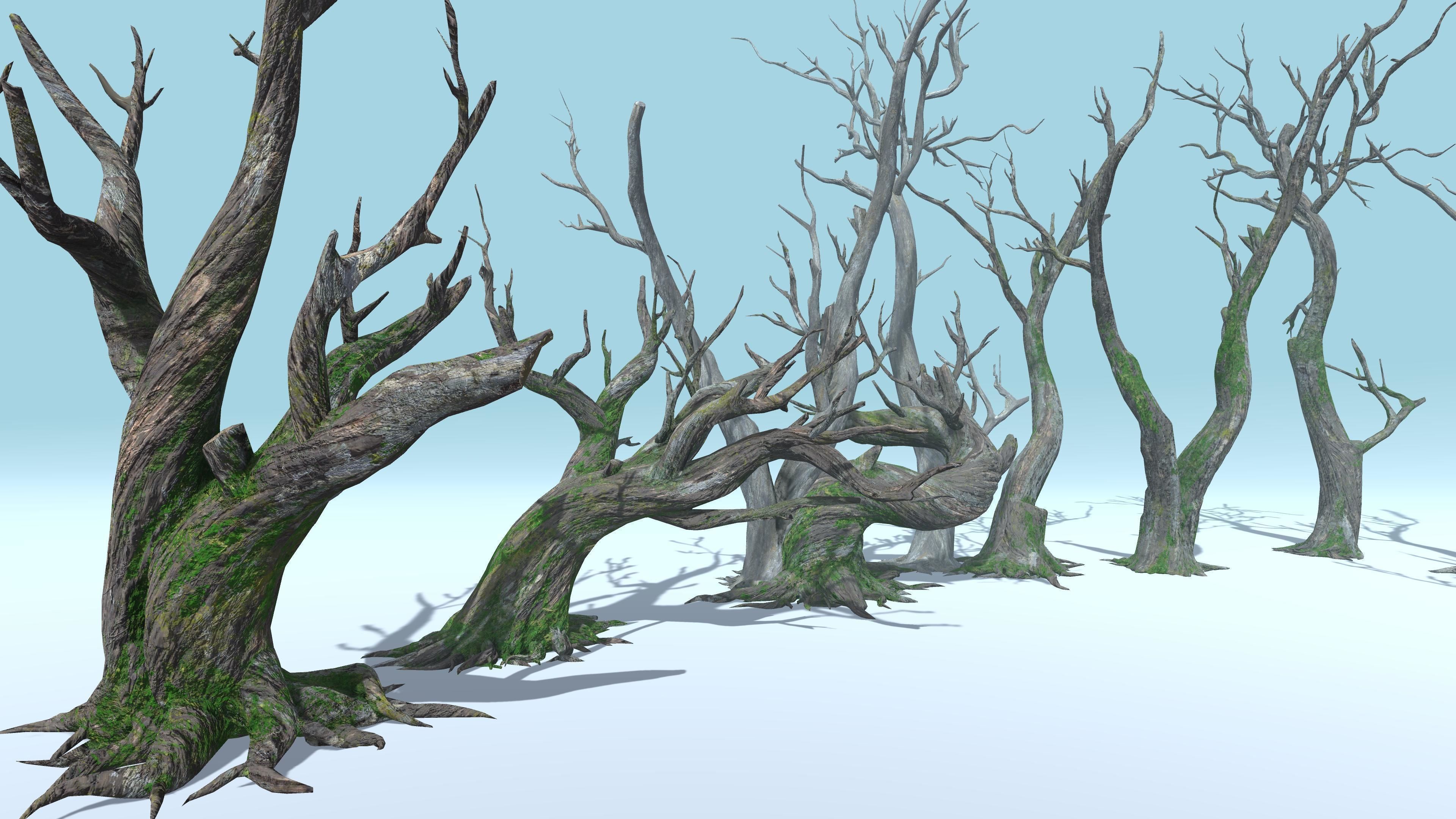 6 Dead Tree Low-poly 3D model_3