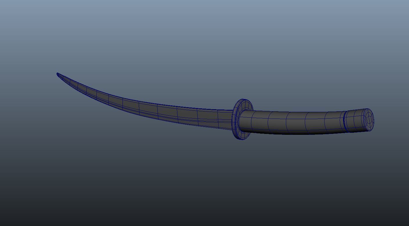 Sword samurai Free 3D model_3