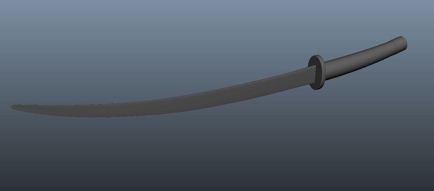Sword samurai Free 3D model_1