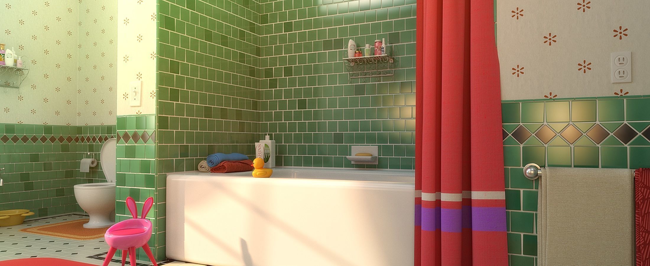 Cartoon Bathroom 3D model_2