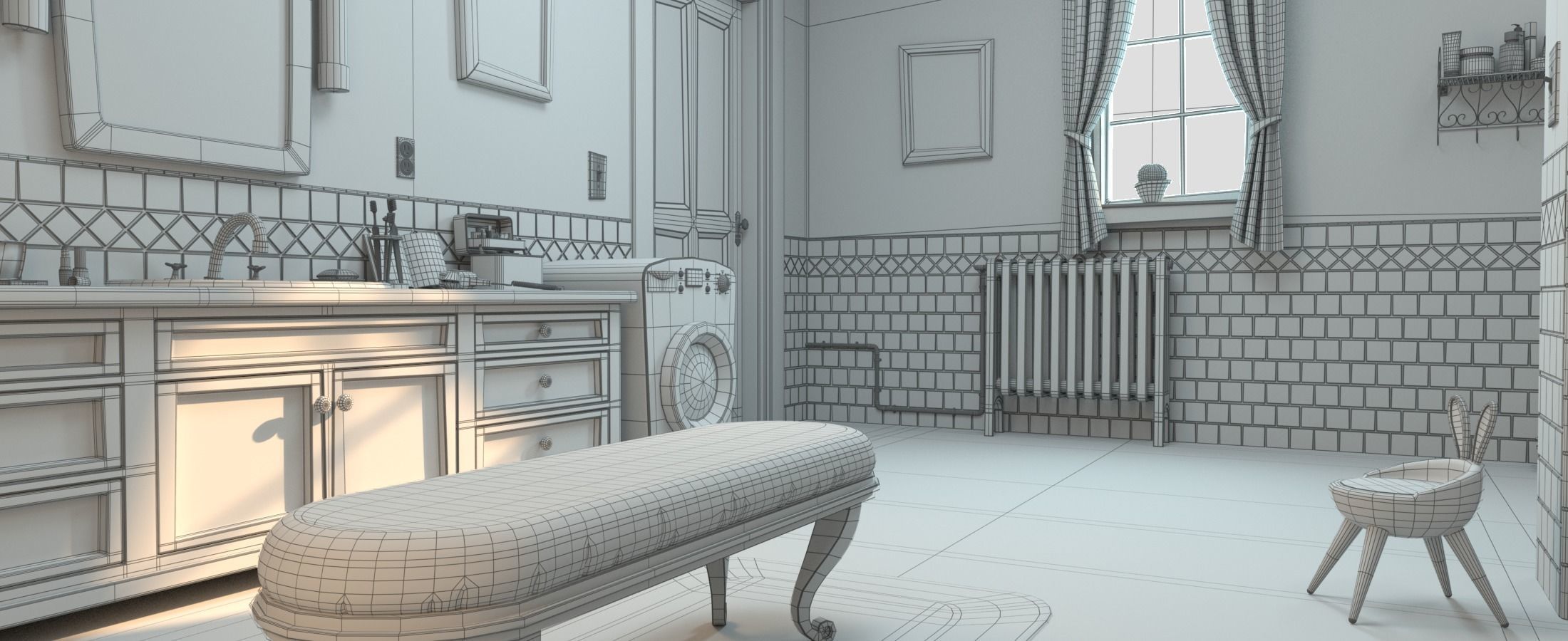 Cartoon Bathroom 3D model_9