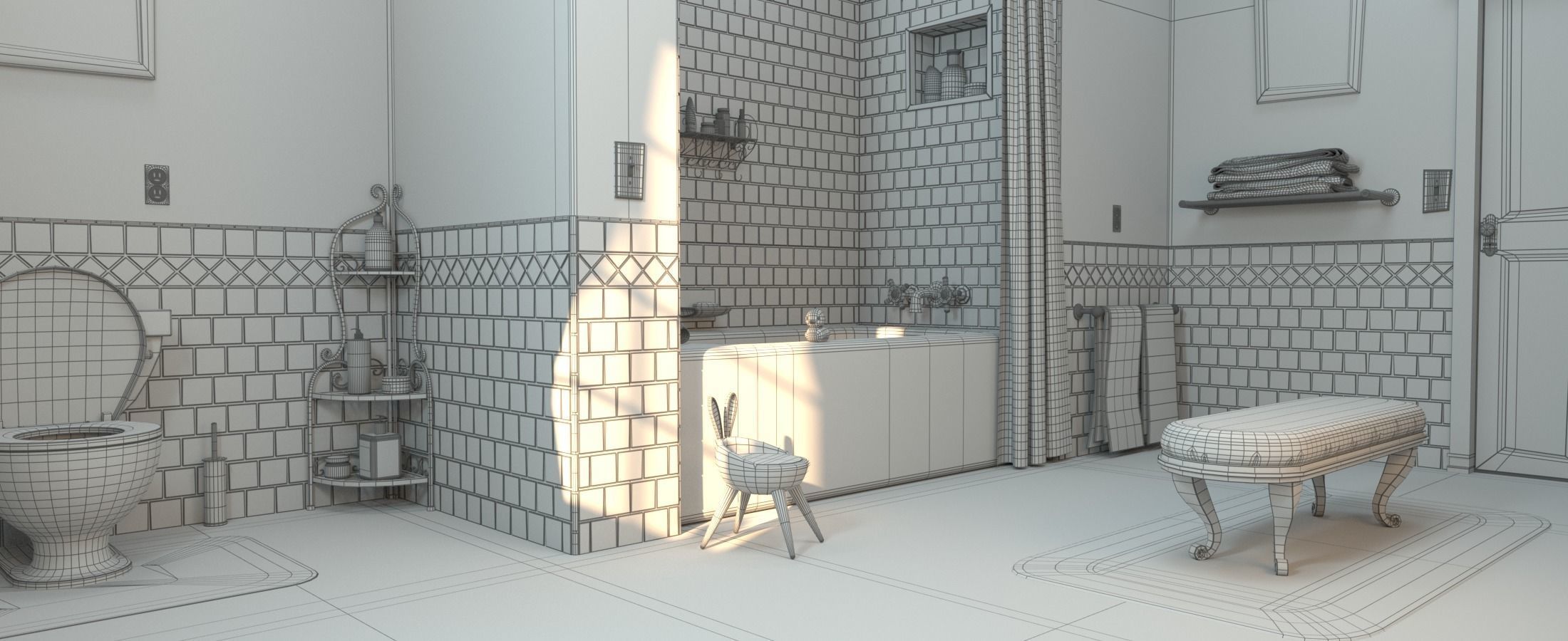 Cartoon Bathroom 3D model_8