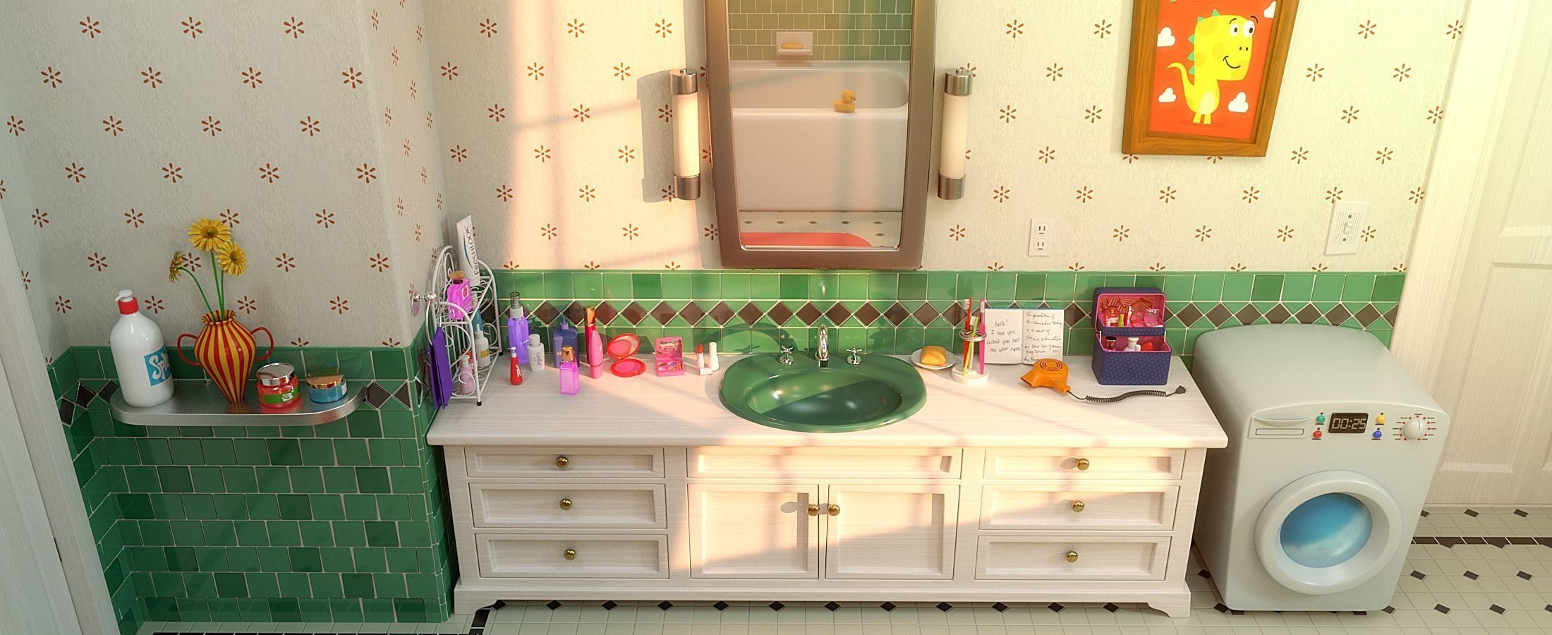 Cartoon Bathroom 3D model_7
