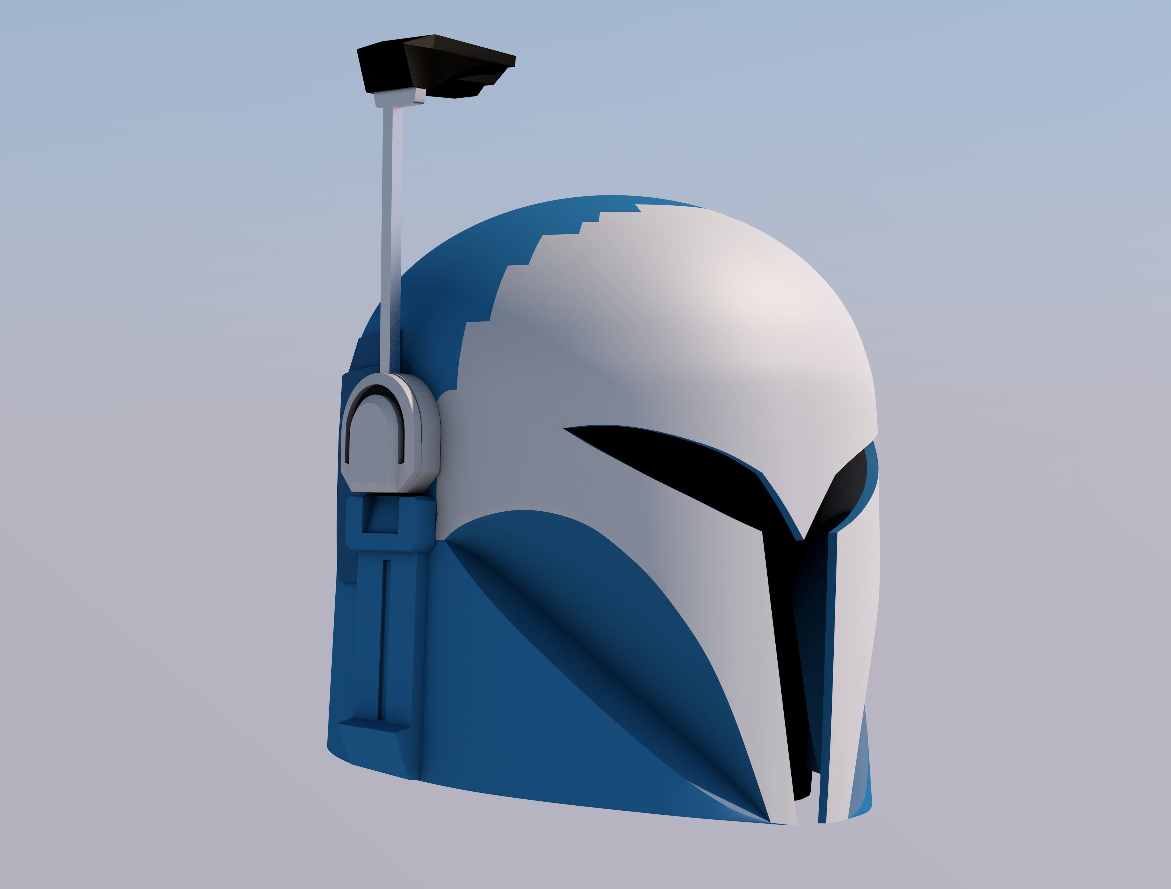 Bo Katan Helmet  3D print model_1