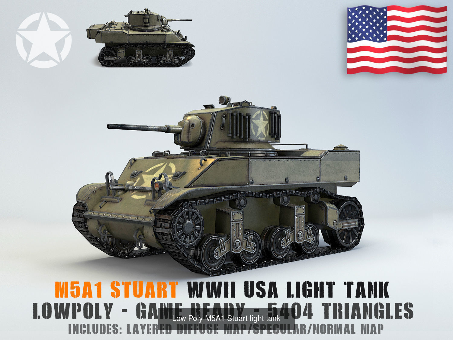 Low Poly US  WW2 warfare collection _4