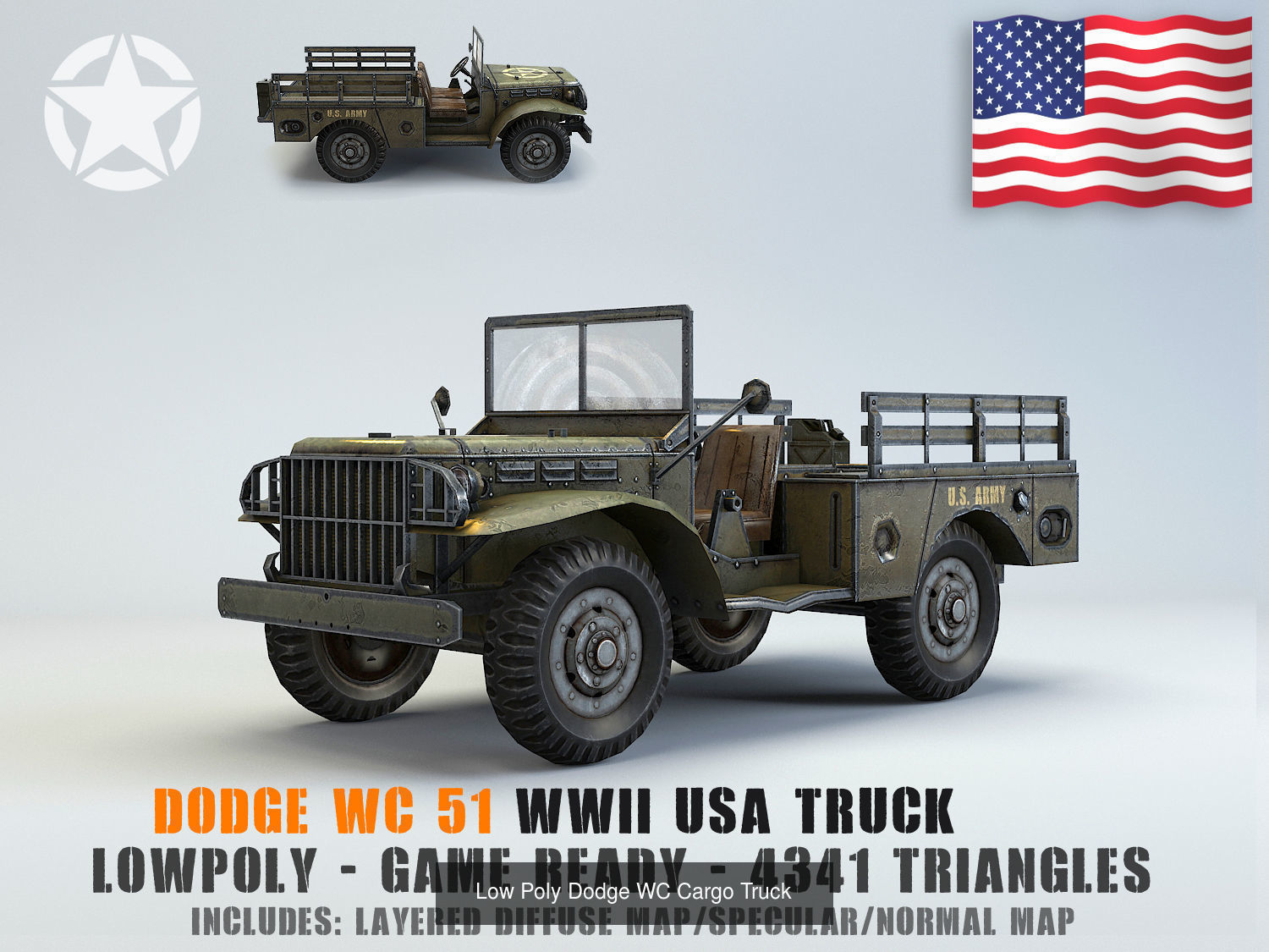 Low Poly US  WW2 warfare collection _2