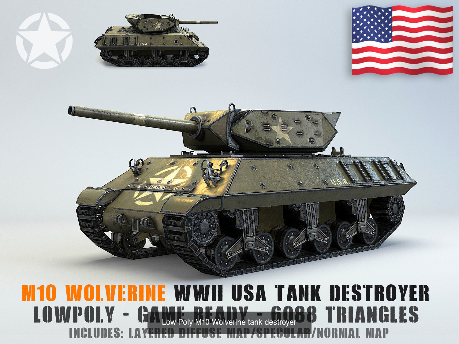 Low Poly US  WW2 warfare collection _1