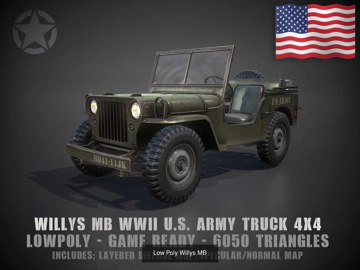 Low Poly US  WW2 warfare collection _7