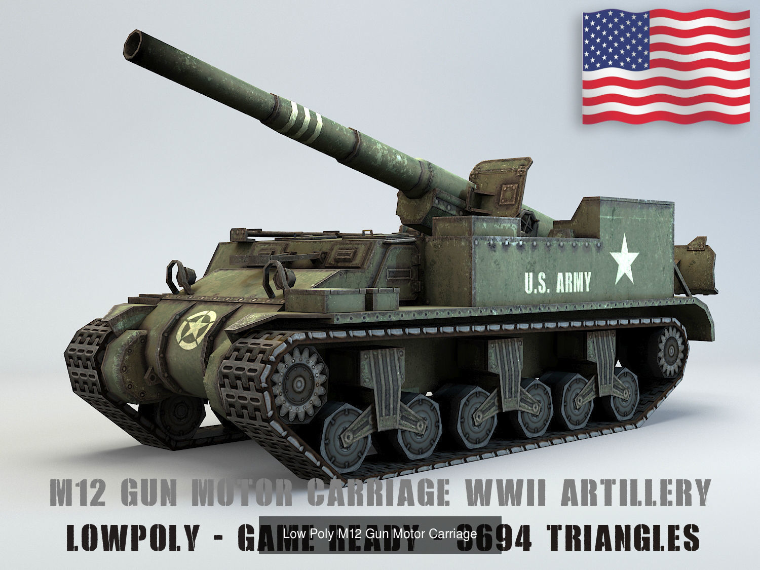 Low Poly US  WW2 warfare collection _5
