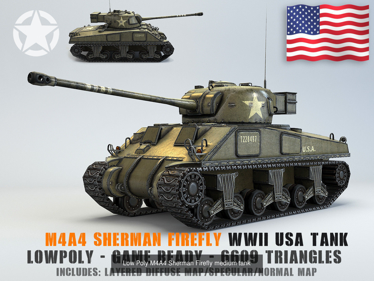 Low Poly US  WW2 warfare collection _9