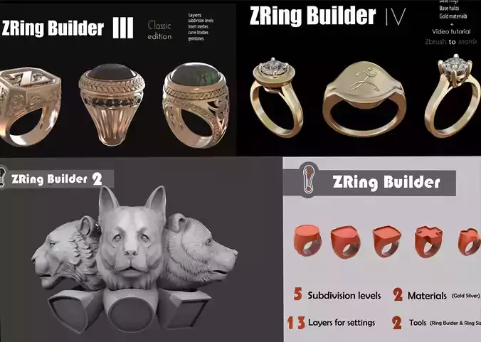 Zbrush Ring builder pack 3D Model Collection